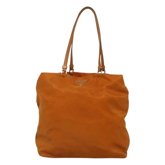 PRADA Shoulder Bag Nylon Orange Gold Auth EC663 - Picture 3 of 16